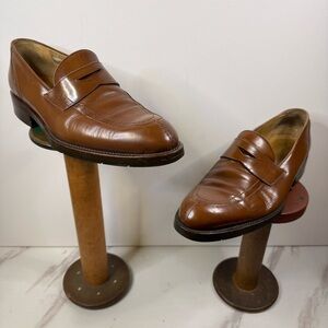 MARTIN DINGMAN Tailored Leather Penny Loafer Slip On Dress Shoes BROWN / 9M